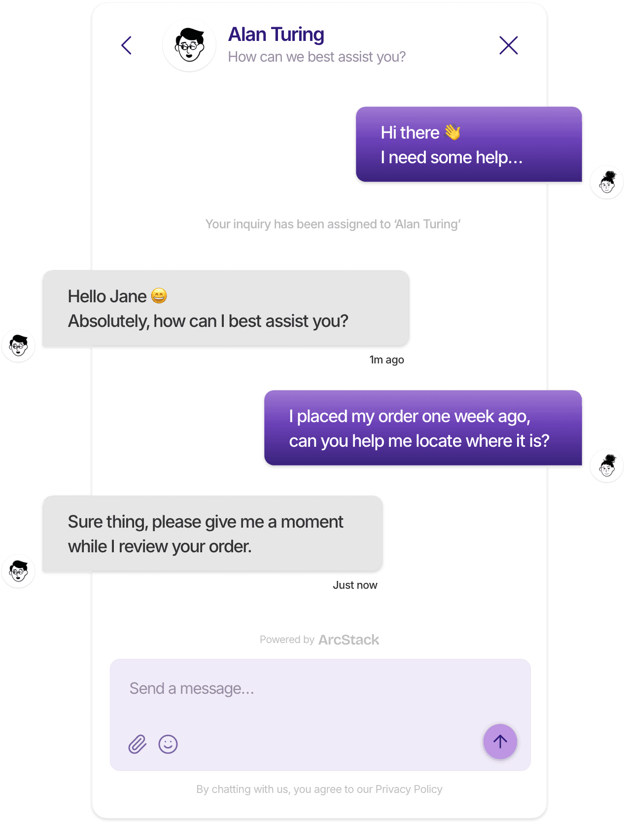 Arcstack messenger conversation preview